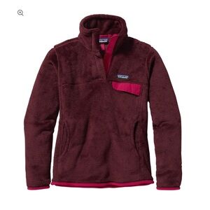 Patagonia Maroon Fleece Jacket with Pink Trim